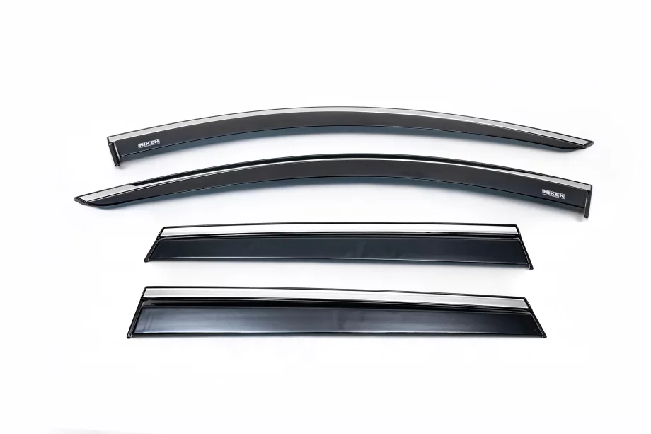 Dacia Duster 2018-2024 Window deflectors with chrome trim (4 pcs, Niken) Photo 2