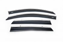 Ветровики с хромированным молдингом (4 шт, Niken) фото 6