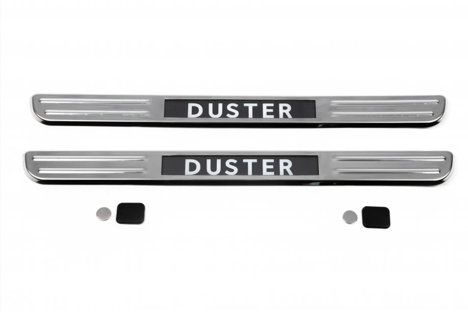 Renault Duster 2008–2017 Seuils de porte sans fil avec eclairage (2 pcs, inox) Photo 2