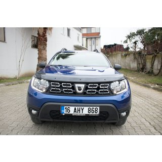 Дефлектор капота (EuroCap, карбон стиль) Renault Duster 2018-2024 гг. фото 2