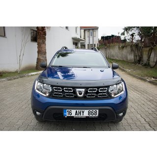 Дефлектор капота (EuroCap, карбон стиль) Renault Duster 2018-2024 гг. фото 3