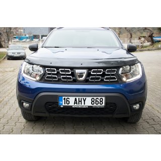 Дефлектор капота (EuroCap, карбон стиль) Renault Duster 2018-2024 гг. фото 4