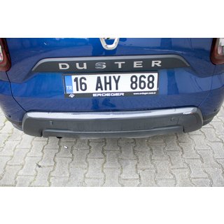 Накладка на задний бампер EuroCap (ABS, карбон-стиль) Dacia Duster 2018-2024 гг. фото 2