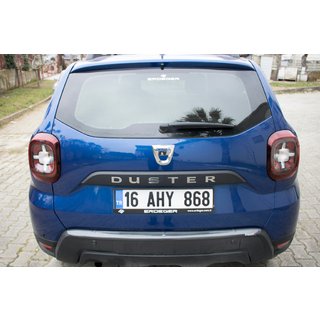 Накладка на задний бампер EuroCap (ABS, карбон-стиль) Dacia Duster 2018-2024 гг. фото 3
