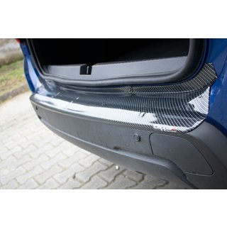 Накладка на задний бампер EuroCap (ABS, карбон-стиль) Dacia Duster 2018-2024 гг. фото 4