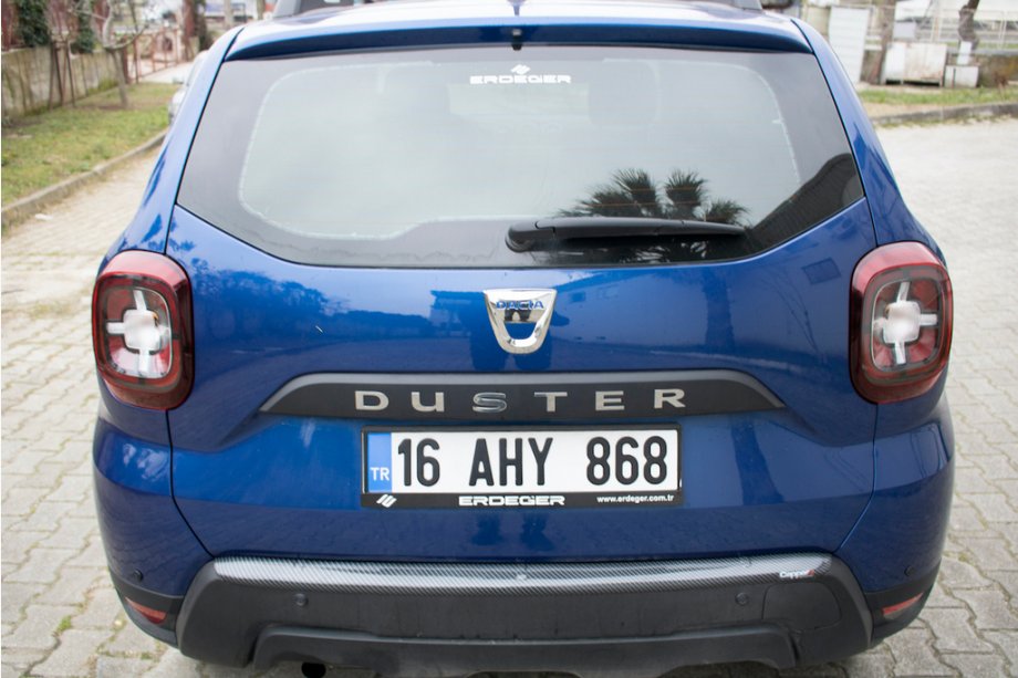 Renault Duster 2018-2024 рр. Накладка на задній бампер EuroCap (ABS, під карбон) Фото 3