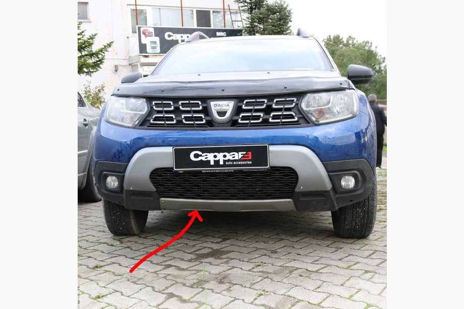 Renault Duster 2018-2024 рр. Накладка на передній бампер нижня (ABS, сіра) Фото 2