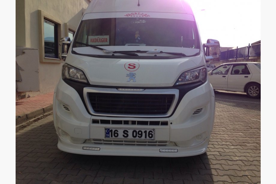 Citroen Jumper 2007-2025 рр. Передня накладка 2014↗︎ (вузька з LED, під фарбування) Фото 5