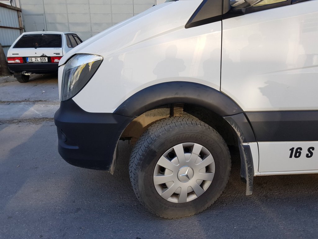 Накладки на арки широкі (4 шт, чорні) для Mercedes Sprinter W906 2006-2018 рр - фото 8