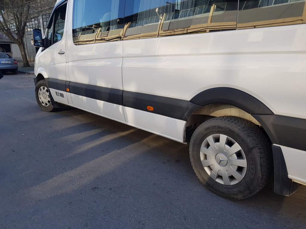 Накладки на арки широкі (4 шт, чорні) для Mercedes Sprinter W906 2006-2018 рр - фото 11