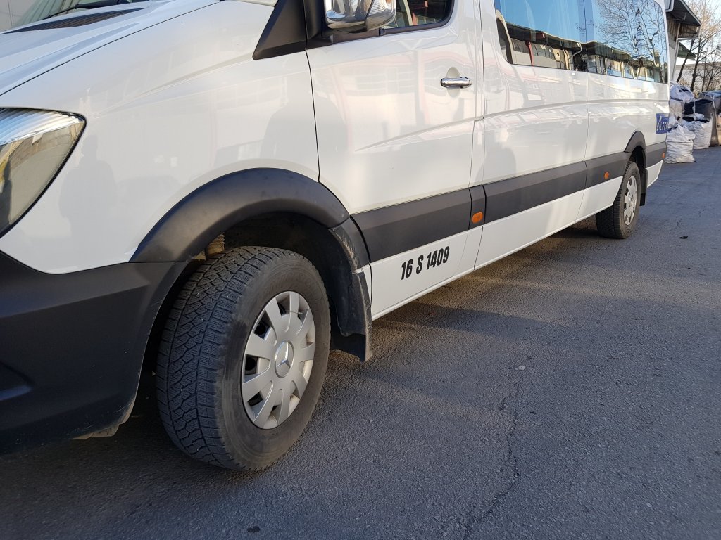 Накладки на арки широкі (4 шт, чорні) для Mercedes Sprinter W906 2006-2018 рр - фото 13