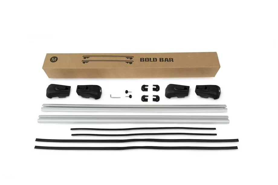 Mercedes GLK class X204 2008–2015 Priečne nosníky na klasické strešné lyžiny, uzamykateľné na kľúč Bold Bar V1 (2 ks) Fotografia 10