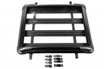 Volkswagen Tiguan 2016-2023 гг. Багажная корзина на крышу с поперечинами и сеткой (100см x 120см) Черный фото 6