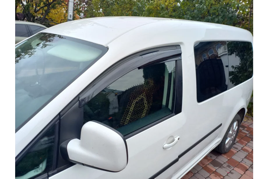 Volkswagen Caddy 2004-2010 гг. Ветровики на окна (2 шт., Sunplex Sport) Фото 9