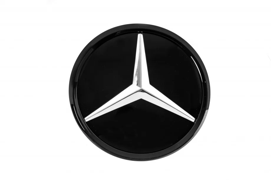Mercedes C-klasse W204 2007–2015 Voor-embleem onder glas, zwarte rand a2048806406 Foto 1