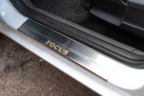 Накладки на пороги из нержавейки (Carmos, 4 шт.) фото 1