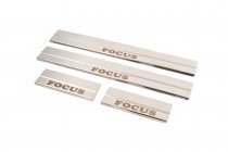 Ford Focus I 1998-2005 гг. Накладки на пороги Carmos V1 (4 шт, нержавейка) фото 4