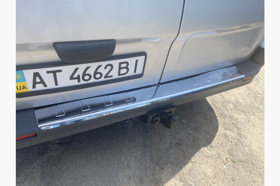 Nissan Primastar 2002-2014 рр. Накладки на задній бампер з загином Carmos V1 (нерж) Фото 5
