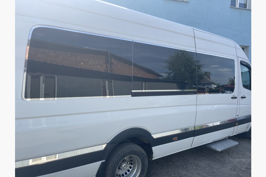 Mercedes Sprinter W906 2006-2018 рр. Повна окантовка стекол Long / ExraLong (нерж.) Фото 4