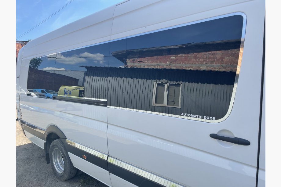 Mercedes Sprinter W906 2006-2018 рр. Повна окантовка стекол Long / ExraLong (нерж.) Фото 6