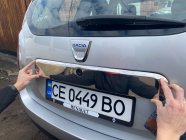 Полная накладка над номером (нержавейка) фото 6