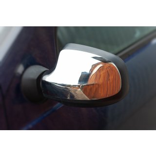 Renault Logan 2008-2013 Накладки на зеркала (верхняя часть, 2 шт, нерж)