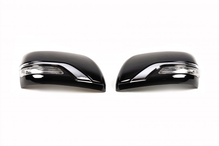 Toyota Land Cruiser Prado 150 2009-2023 Spiegelkappen (mit Blinker, Style 2016) Schwarz Foto 4