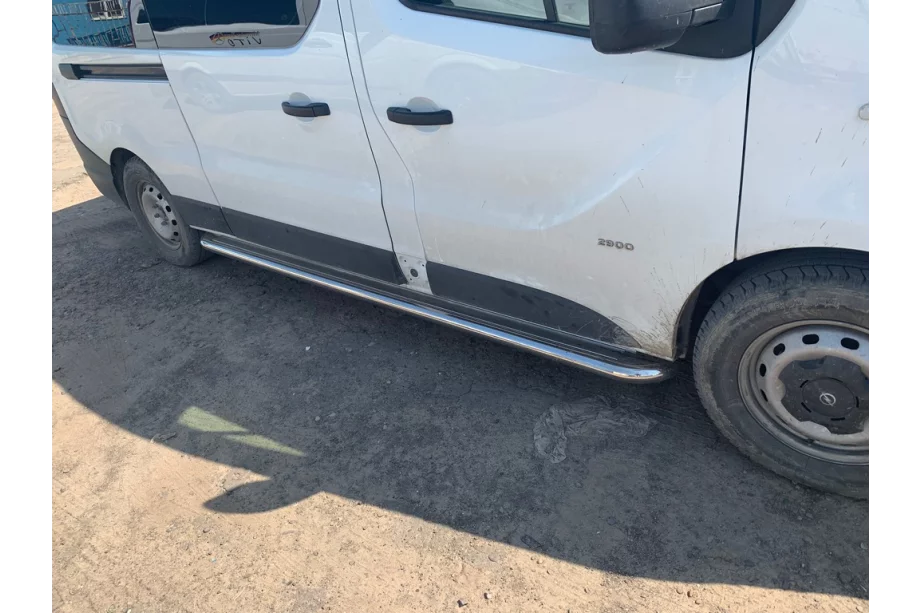 Renault Trafic 2001–2015 гг. Боковые Подножки Premium (2 шт., Нержавейка) 60 мм, длинная база Фото 9