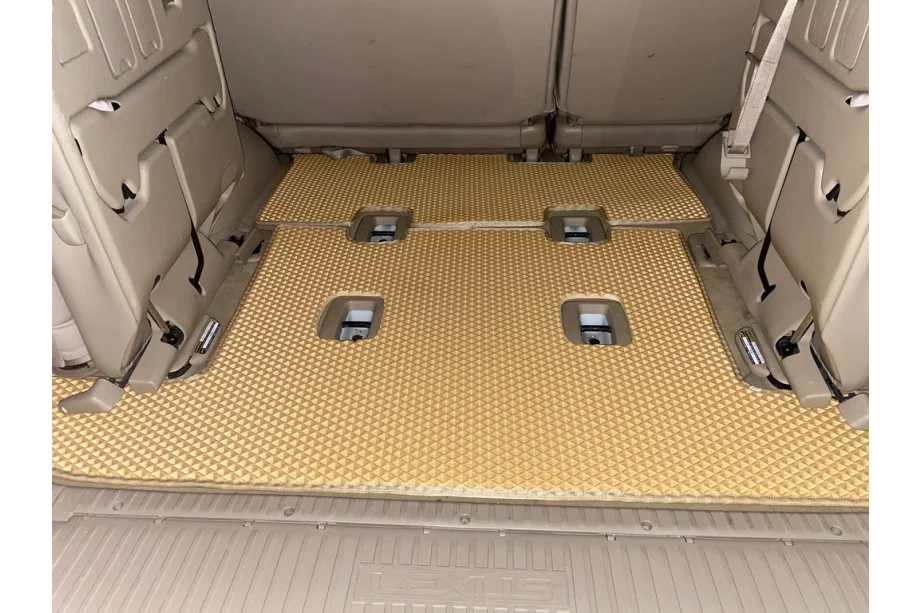 Toyota Land Cruiser 100 1998-2007 Alfombrilla de maletero 2 uds Beige (EVA, 7 plazas) Foto 2