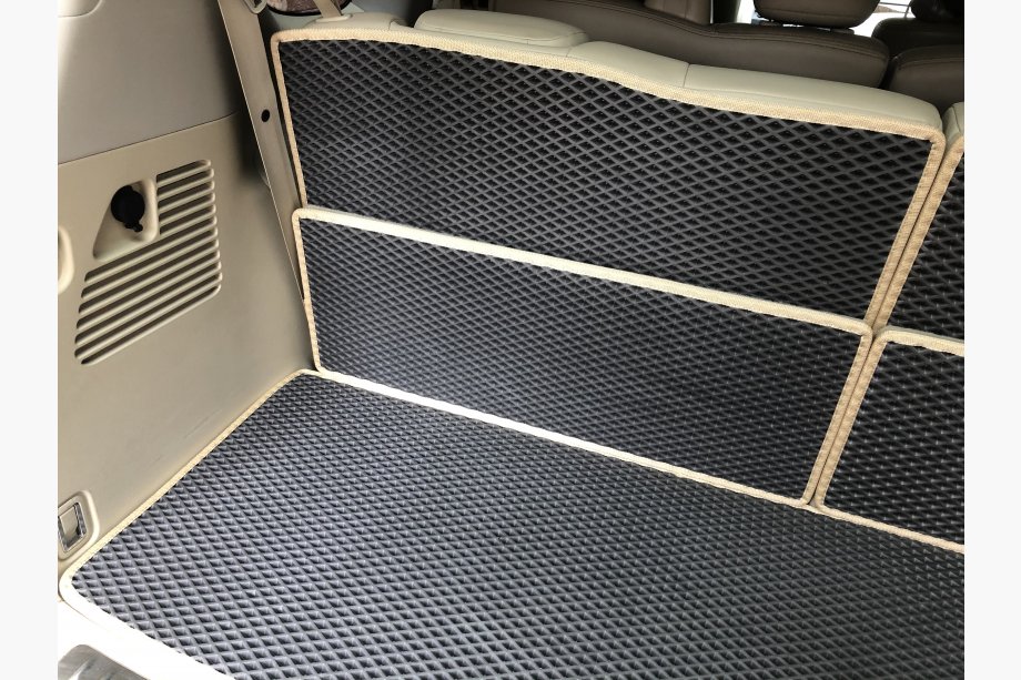 Nissan Armada 2016-2024 рр. Килимок багажника 5 частин (EVA, чорний) Фото 2