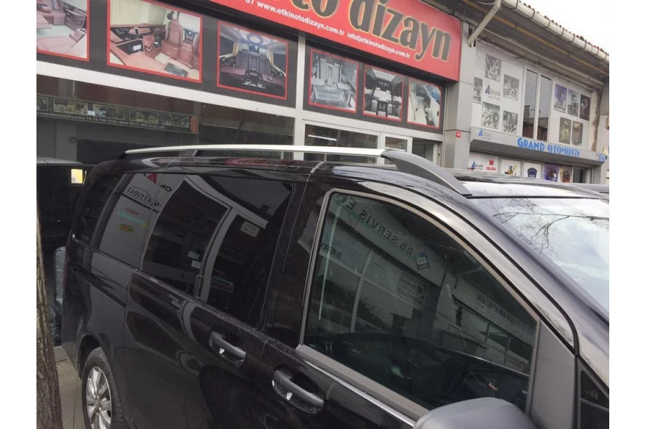 Mercedes Vito W639 2004–2014 Hromēti jumta reliņi Elite (plastmasas kājas) Foto 3