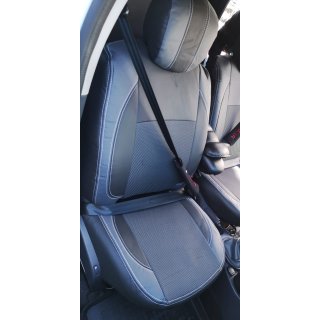 Авточехлы (Эко-кожа↗Ткань, Premium) Renault Duster 2008-2017 гг. фото 2