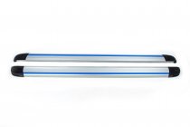 Volkswagen Amarok 2010-2022 гг. Боковые Подножки Maya Blue-Grey (2 шт., Алюминий) фото 5