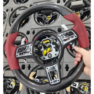 Porsche 911 2012-2018 рр.Руль (2012-2014, Карбон + красный)