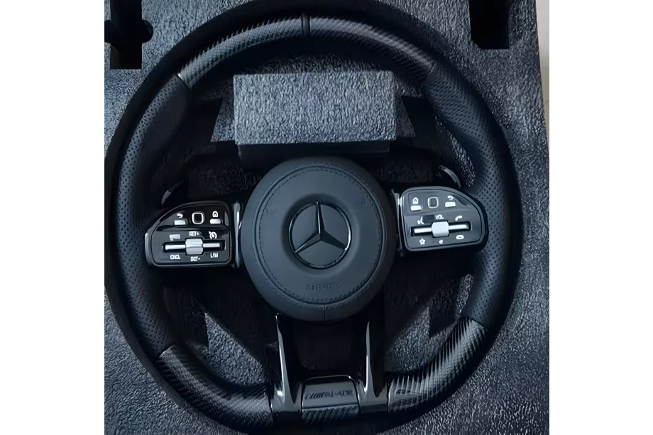Mercedes S-class W221 2005–2013 AMG-Style-ohjauspyörä (hiilikuitu + mustat painikkeet) Image