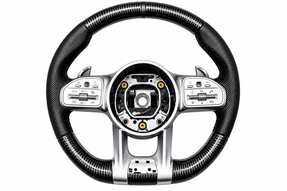 Mercedes R-klasse W251 2005–2017 AMG-Style stuurwiel (carbon + grijze knoppen) Image