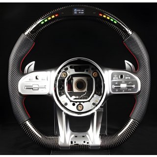 Mercedes CLA C117 2013-2019 рр. Руль AMG 2018-Style (Карбон, LED, 3pin)