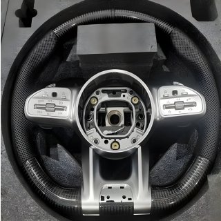 Mercedes GLE coupe C167 2019- рр. Руль AMG 2018-Style (Карбон + серые кнопки, 4pin)