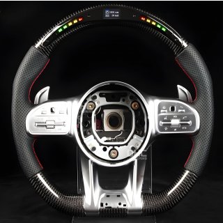 Mercedes GLE coupe C167 2019- рр. Руль AMG 2018-Style (Карбон, LED, 4pin)