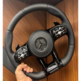 Mercedes S-сlass W221 Руль AMG-Style (для AMG, черный + черные кнопки)